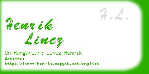 henrik lincz business card